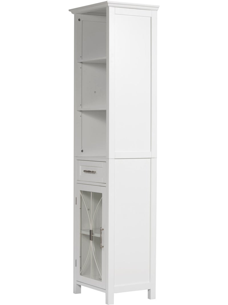 Colonne de rangement en effet bois, 165cm Blanc - Kiabi