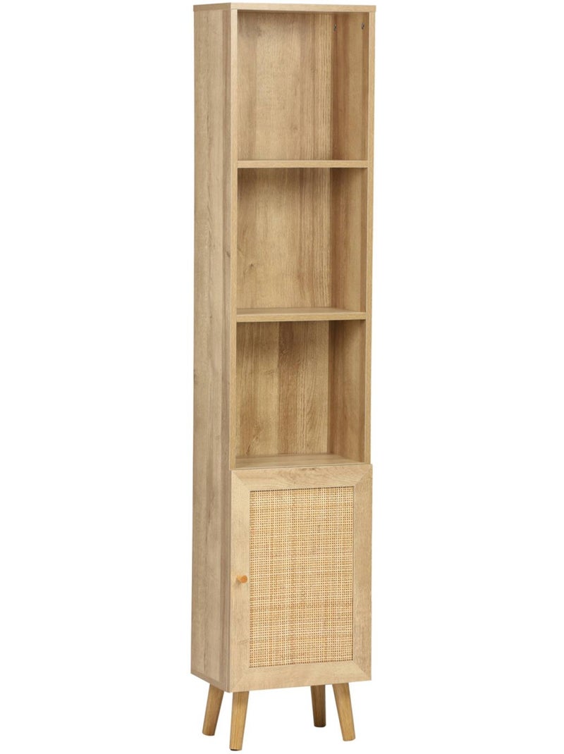 Colonne de rangement salle de bain bohème décor bois bohème Beige naturel - Kiabi