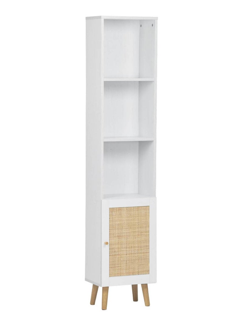 Colonne de rangement salle de bain bohème décor bois Boheme Blanc cassé - Kiabi