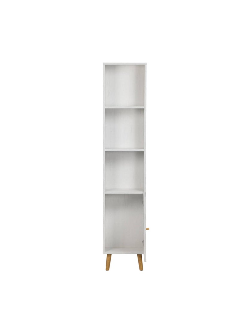 Colonne de rangement salle de bain bohème décor bois Bohème Blanc cassé - Kiabi