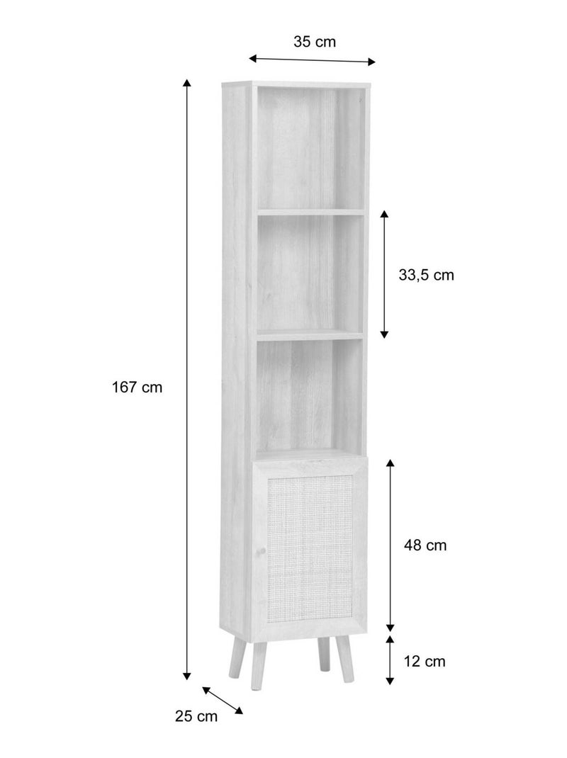 Colonne de rangement salle de bain bohème décor bois Boheme Bois naturel - Kiabi