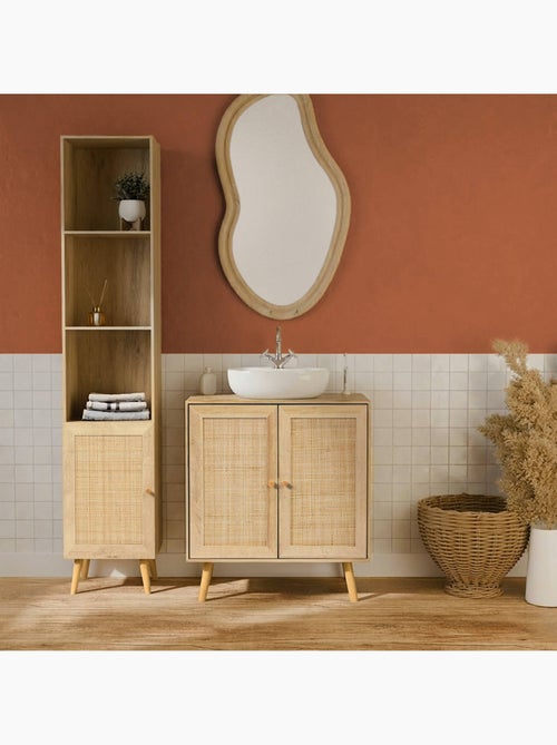 Colonne de rangement salle de bain bohème décor bois Bohème - Kiabi