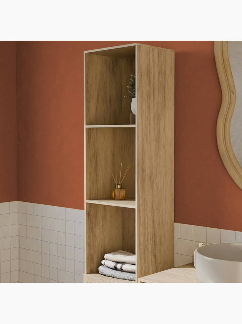 Colonne de rangement salle de bain bohème décor bois Bohème Bois naturel - Kiabi