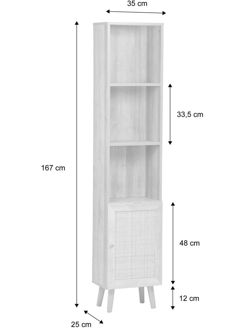 Colonne de rangement salle de bain bohème décor bois Bohème Bois naturel - Kiabi