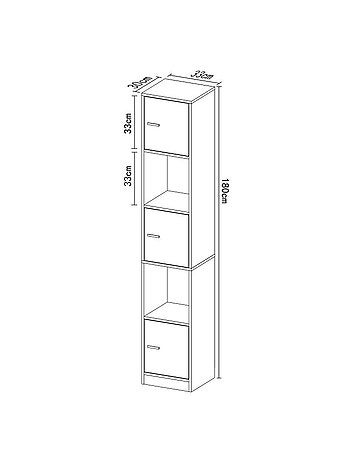 Colonne de salle de bain - Anne - Blanc - 180 x 33 x 30 cm
