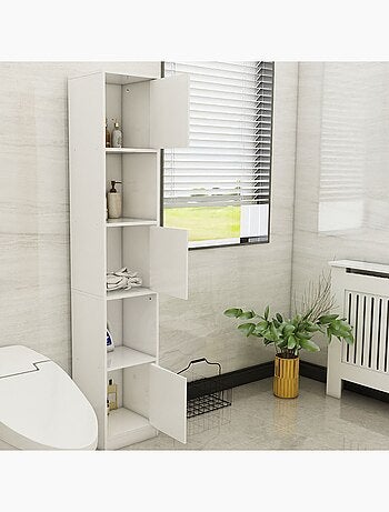 Colonne de salle de bain - Anne - Blanc - 180 x 33 x 30 cm