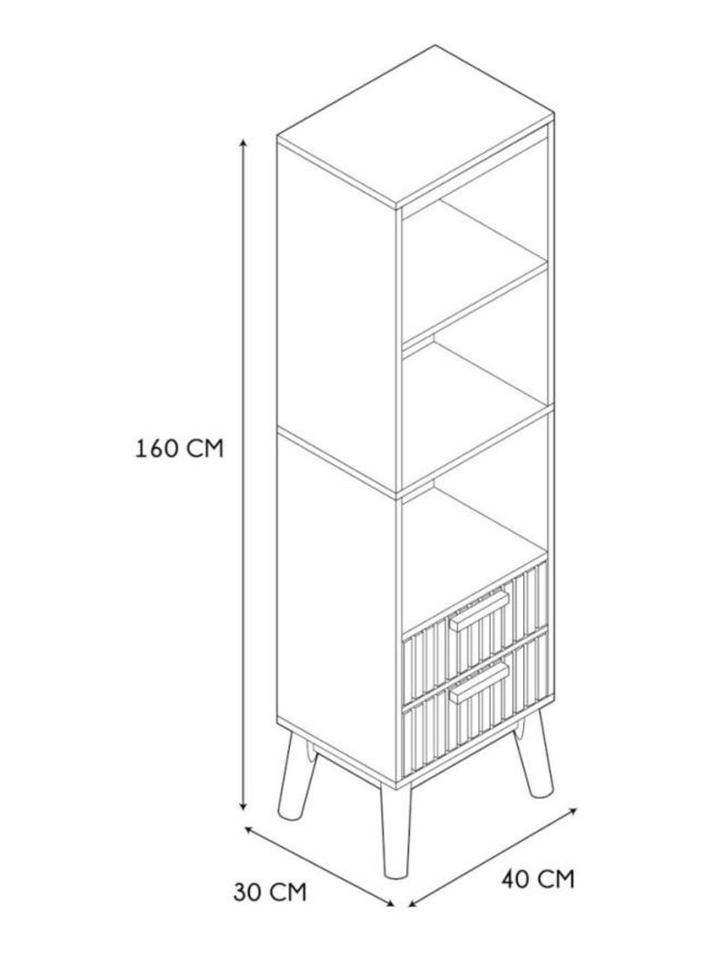 Colonne de salle de bain 2 tiroirs KLAUS Beige - Kiabi