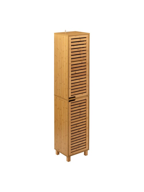 Colonne de salle de bain en bambou Sicela - 34 x H. 170 cm - Marron naturel - Kiabi