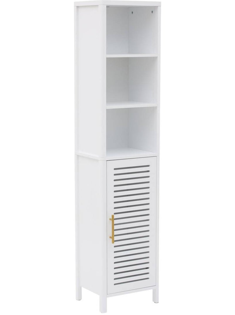 Colonne de salle de bain rectangulaire avec porte OREA Blanc - Kiabi