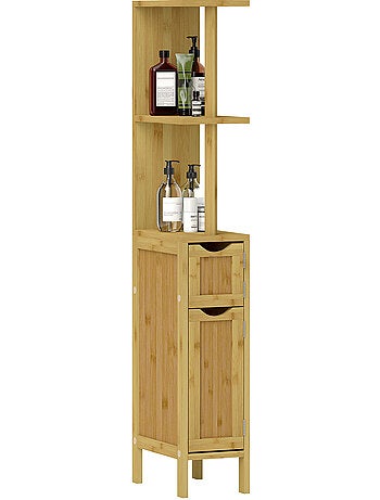 Colonne de salle de bain style cosy chic bambou h. 120 cm