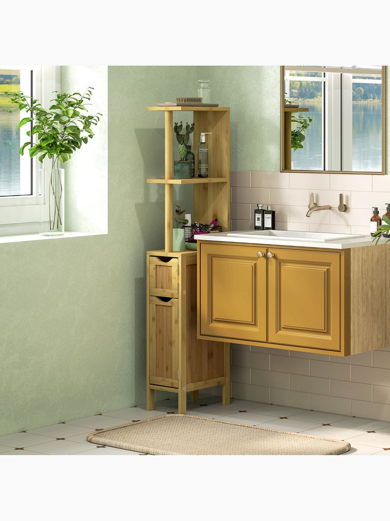 Colonne de salle de bain style cosy chic bambou h. 120 cm Beige - Kiabi