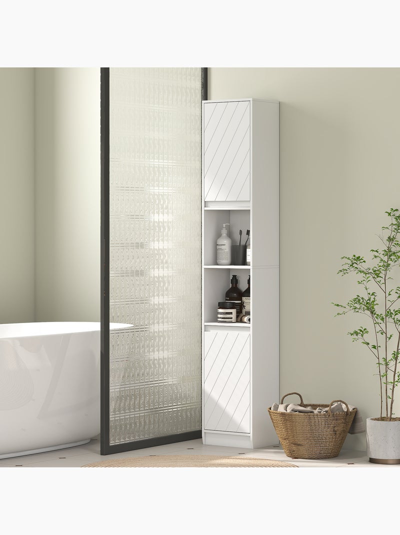 Colonne salle de bain 2 portes étagère 2 niches blanc Blanc Blanc - Kiabi