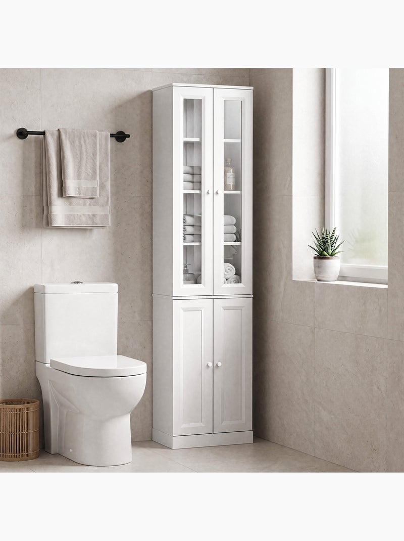 Colonne salle de bain 4 portes 6 niv. Blanc Blanc - Kiabi