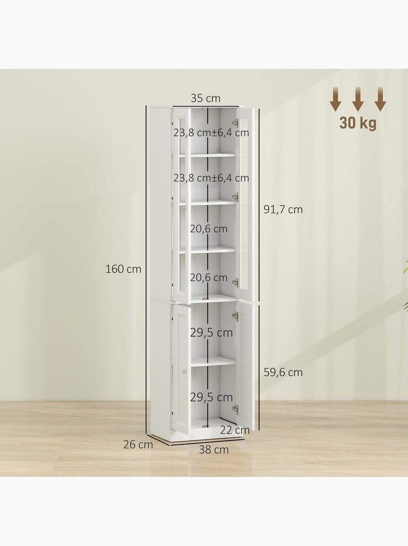 Colonne salle de bain 4 portes 6 niv. Blanc Blanc - Kiabi
