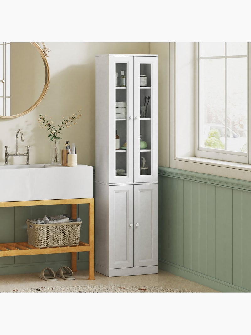 Colonne salle de bain 4 portes 6 niv. Blanc Blanc - Kiabi
