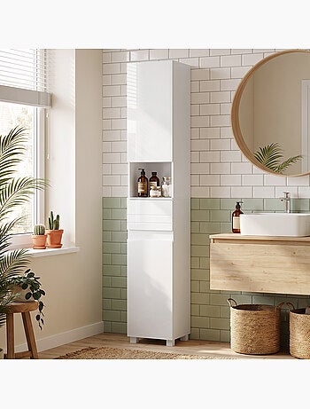 Colonne salle de bain design blanc laqué