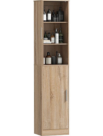 Colonne salle de bain h.180 cm 2 portes 4 étagères