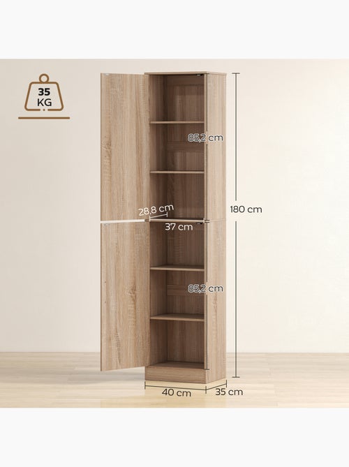 Colonne salle de bain h.180 cm 2 portes 4 étagères - Kiabi