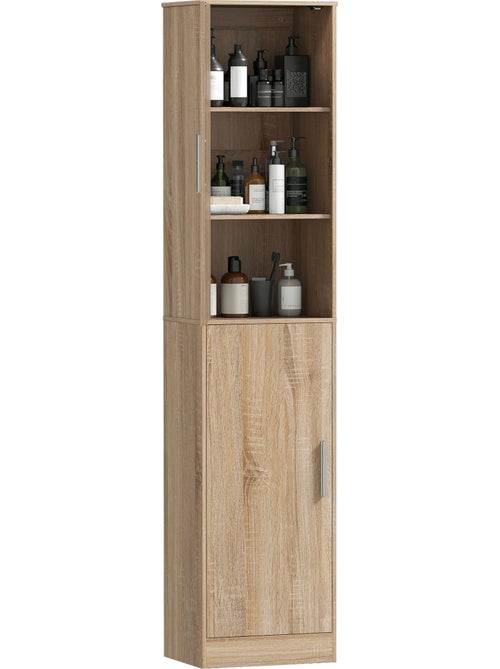 Colonne salle de bain h.180 cm 2 portes 4 étagères - Kiabi
