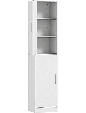 Colonne salle de bain h.180 cm 2 portes 4 étagères