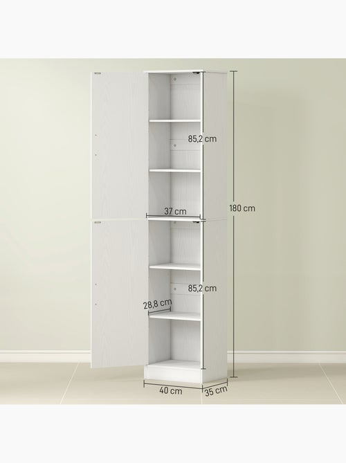 Colonne salle de bain h.180 cm 2 portes 4 étagères - Kiabi