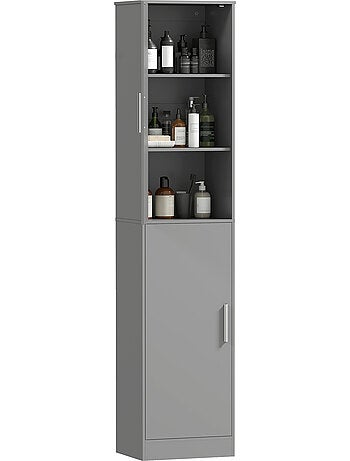 Colonne salle de bain h.180 cm 2 portes 4 étagères