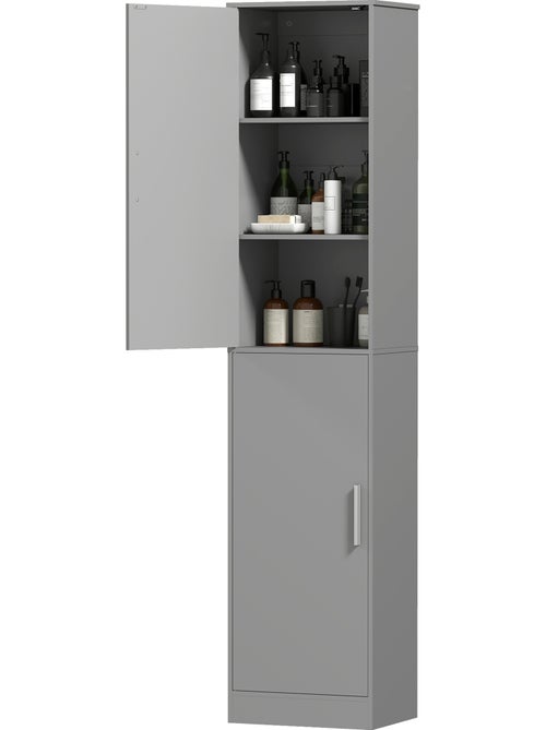 Colonne salle de bain h.180 cm 2 portes 4 étagères - Kiabi