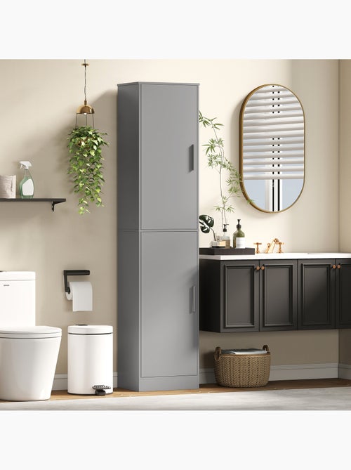 Colonne salle de bain h.180 cm 2 portes 4 étagères - Kiabi