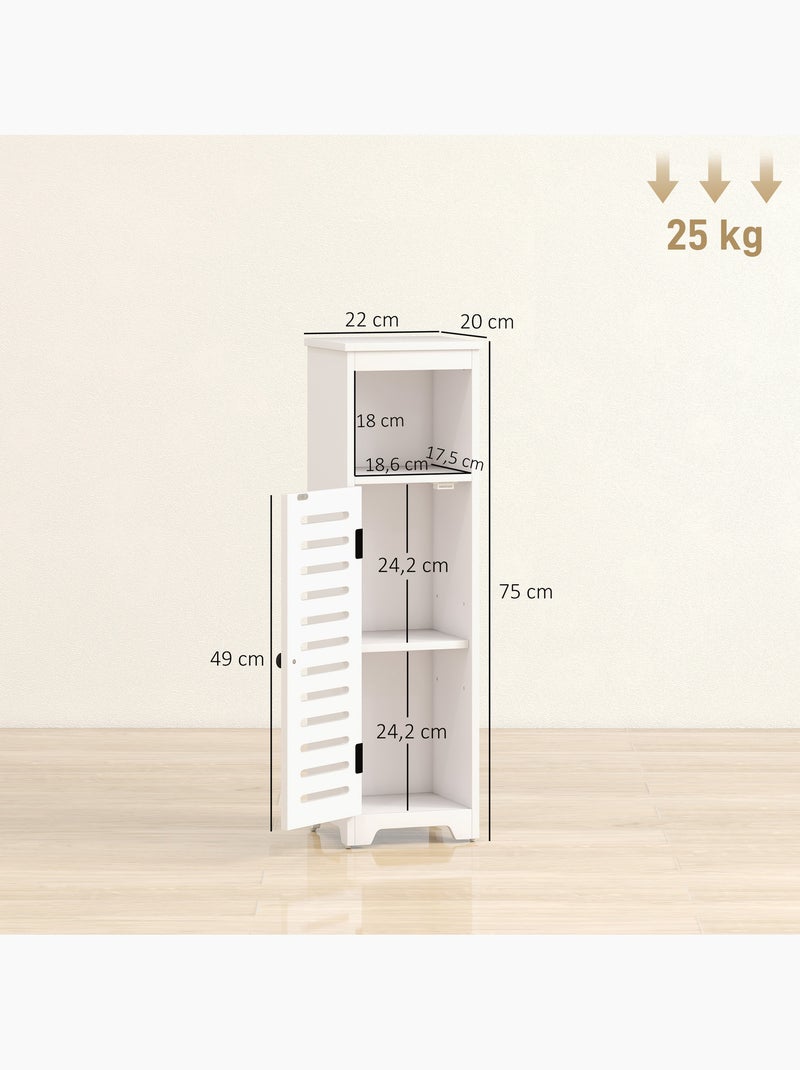 Colonne salle de bain porte ajourée étagère niche blanc Blanc Blanc - Kiabi