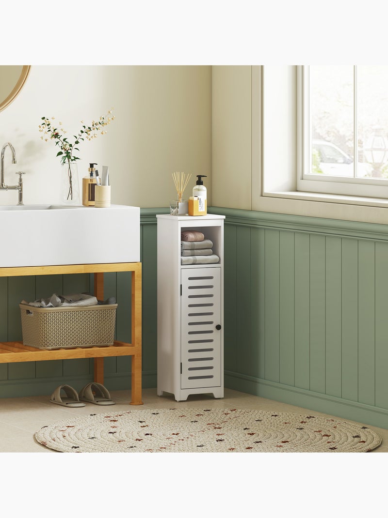 Colonne salle de bain porte ajourée étagère niche blanc Blanc Blanc - Kiabi