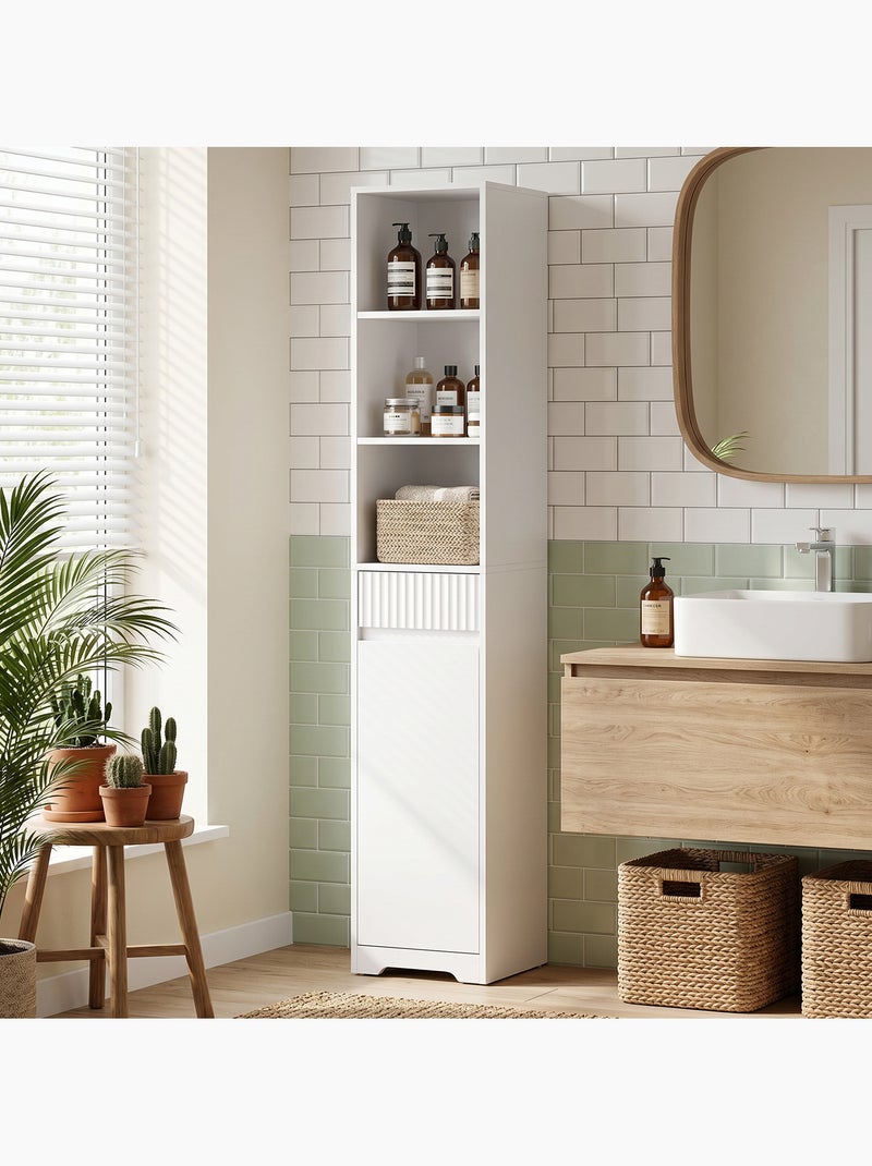 Colonne salle de bain porte tiroir 3 niches blanc Blanc Blanc - Kiabi