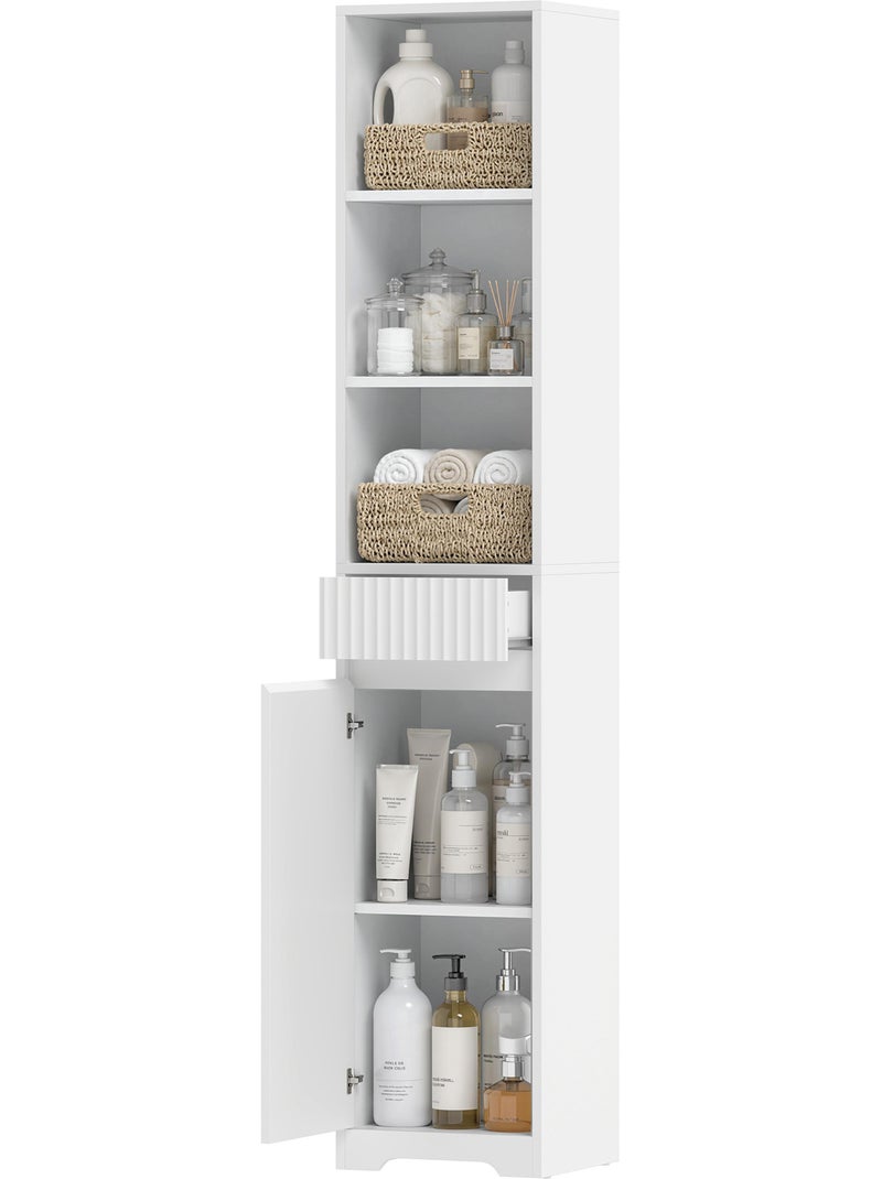 Colonne salle de bain porte tiroir 3 niches blanc Blanc Blanc - Kiabi