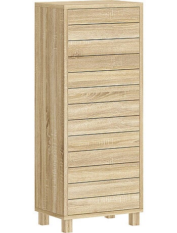 Colonne salle de bain style cosy effet bois naturel