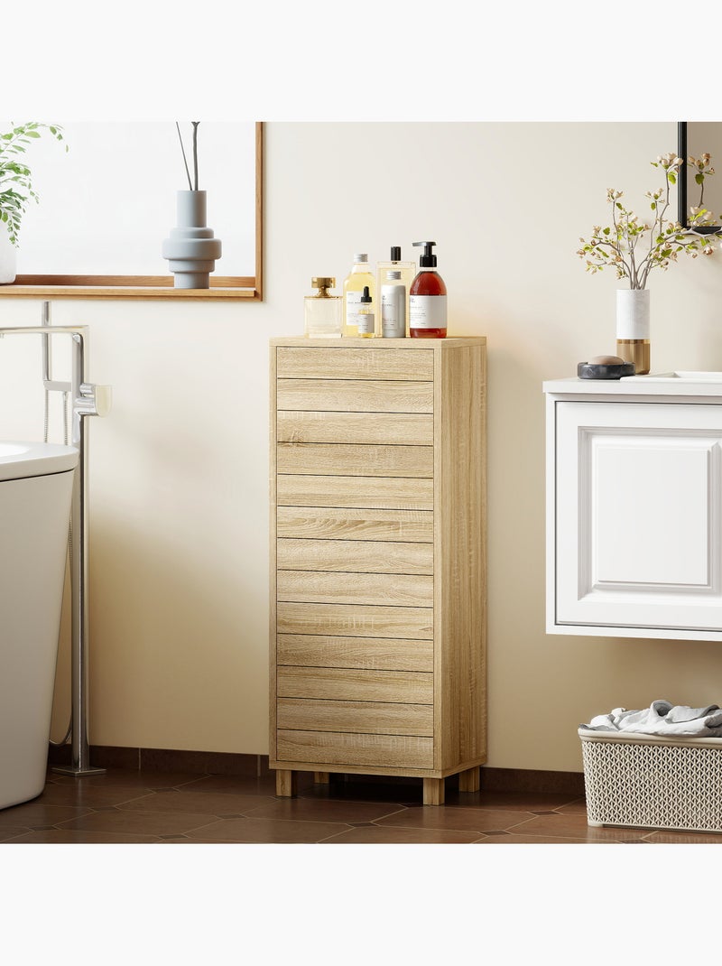 Colonne salle de bain style cosy effet bois naturel Beige - Kiabi