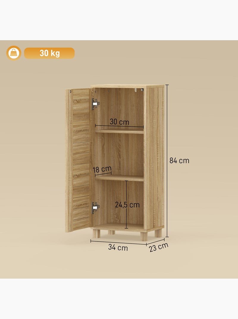 Colonne salle de bain style cosy effet bois naturel Beige - Kiabi