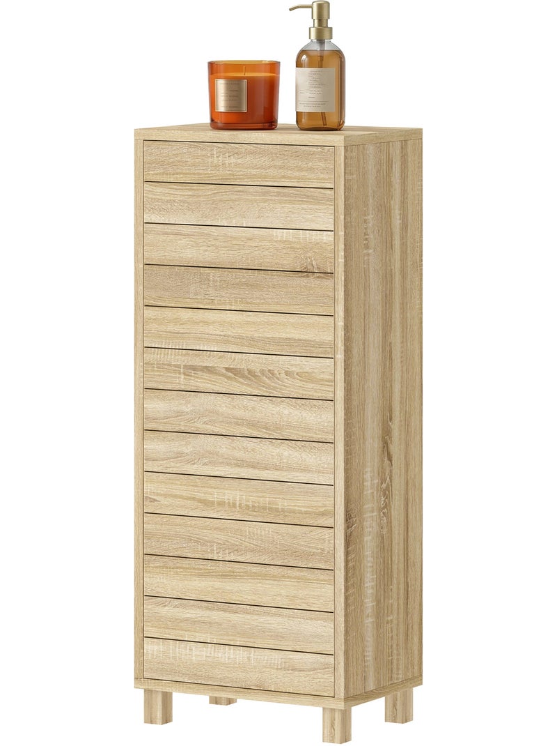 Colonne salle de bain style cosy effet bois naturel Beige - Kiabi