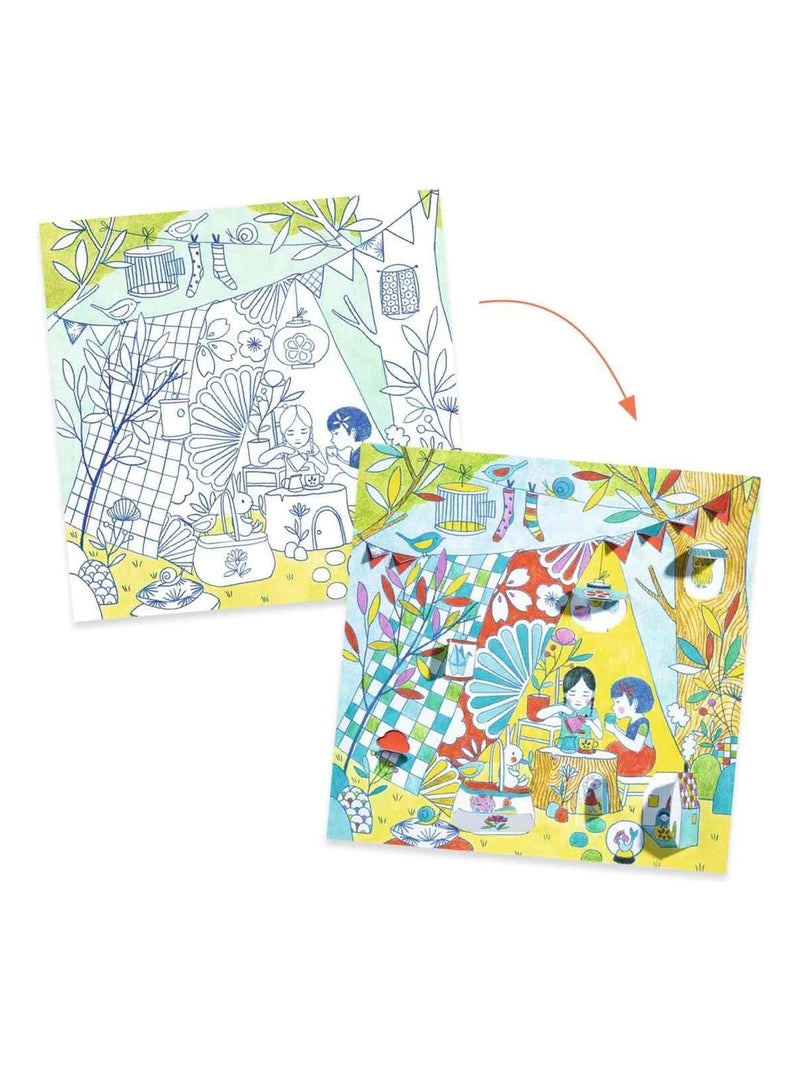 Coloriages petites portes Les cabanes de Nina N/A - Kiabi