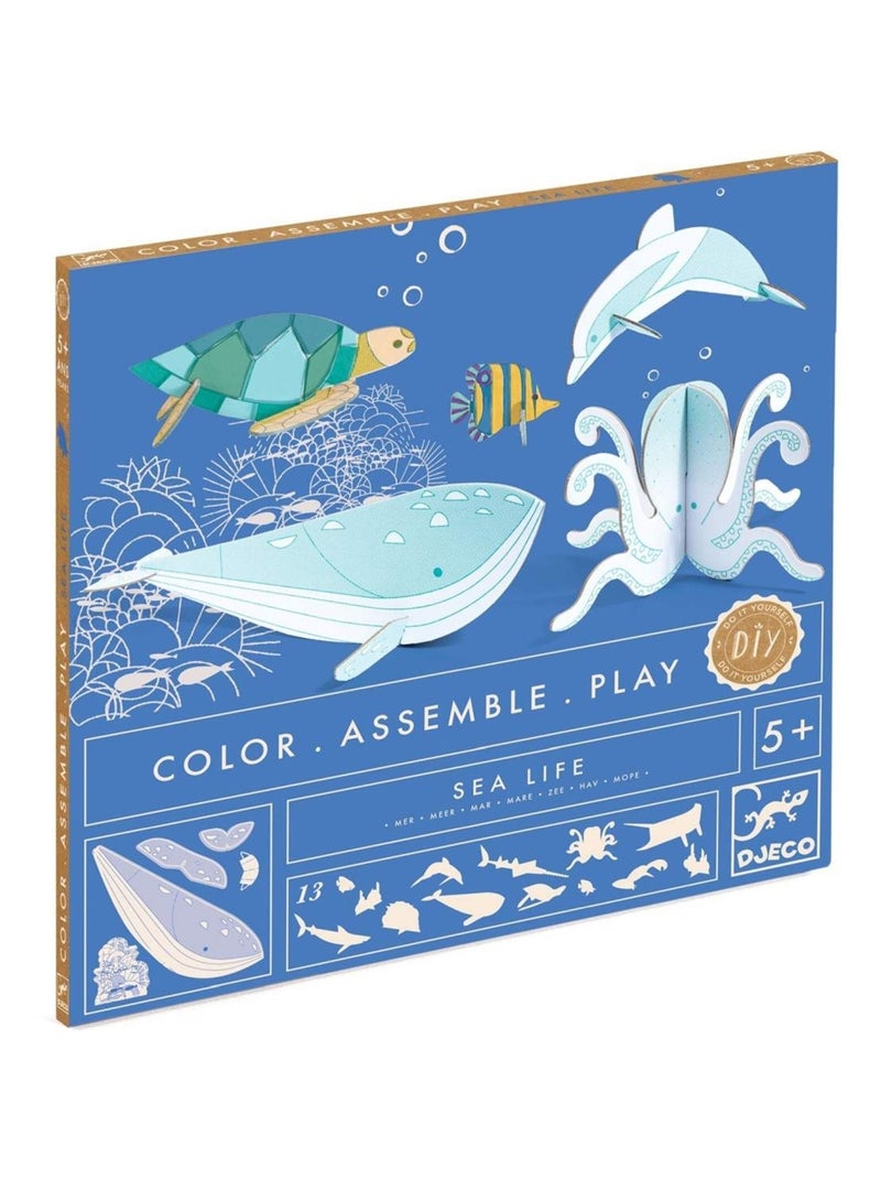 Colorie assemble et joue DIY Mer N/A - Kiabi