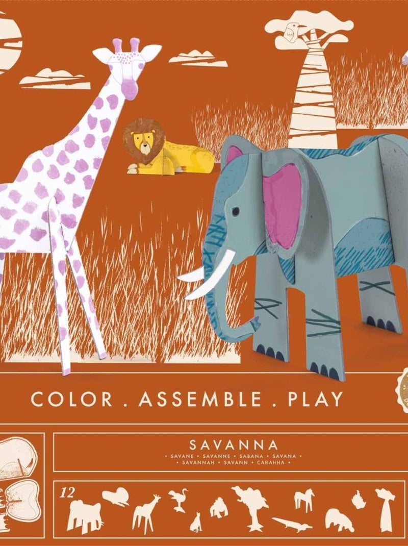 Colorie assemble et joue DIY Savane N/A - Kiabi