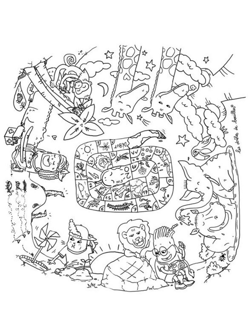 Coloritable La Savane s'amuse Blanc - Kiabi