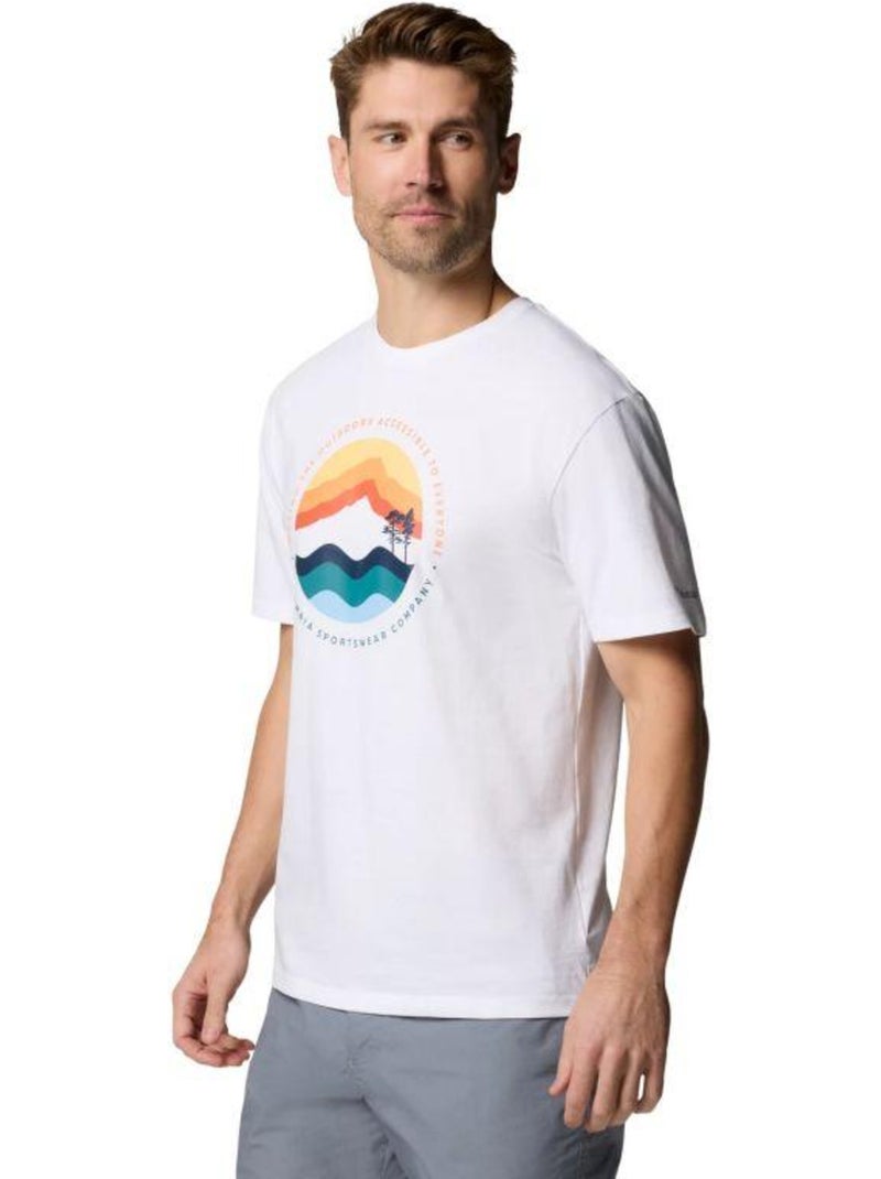 Columbia - T-shirt motif/style graphique PATH LAKE Blanc - Kiabi