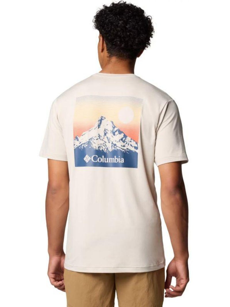 Columbia - T-shirt motif/style imprimé au dos KWICK HIKE Gris Blanc - Kiabi