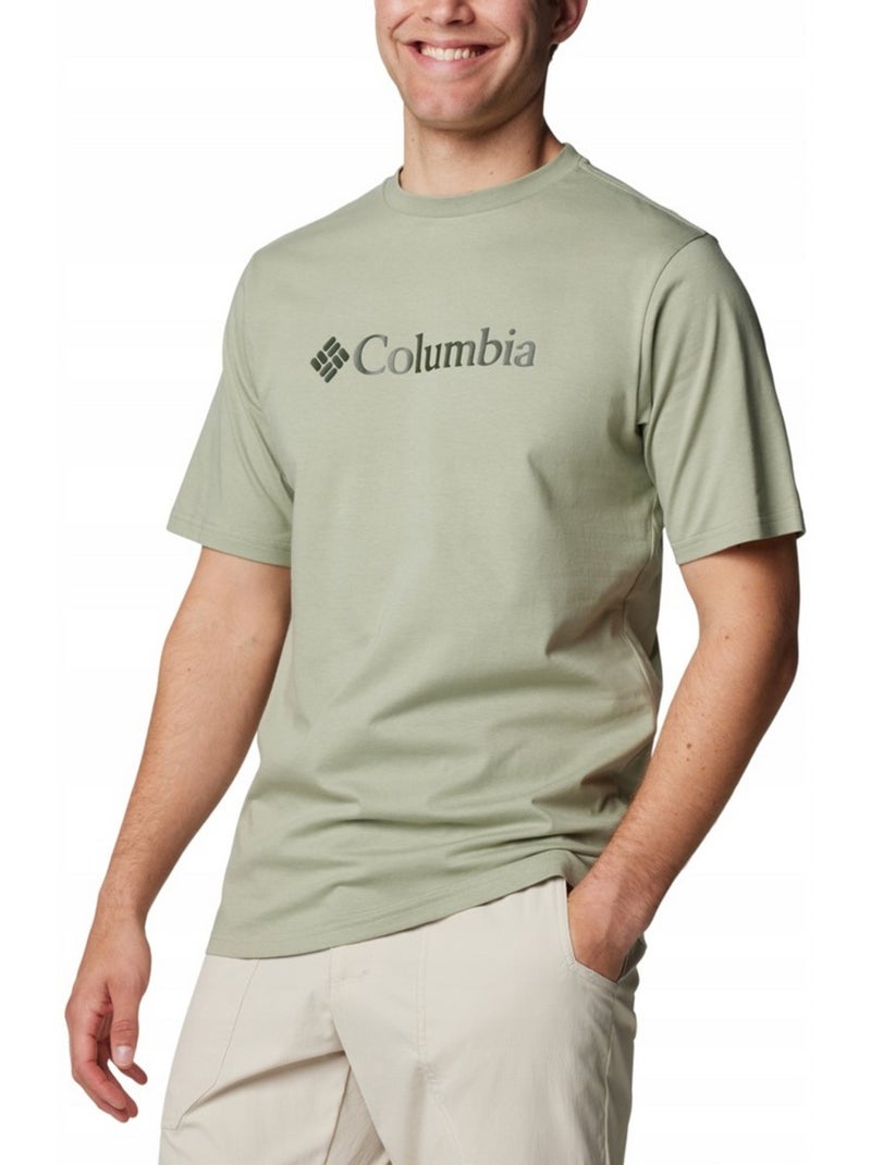Columbia - T-shirt motif/style logo BASIC Vert vintage - Kiabi