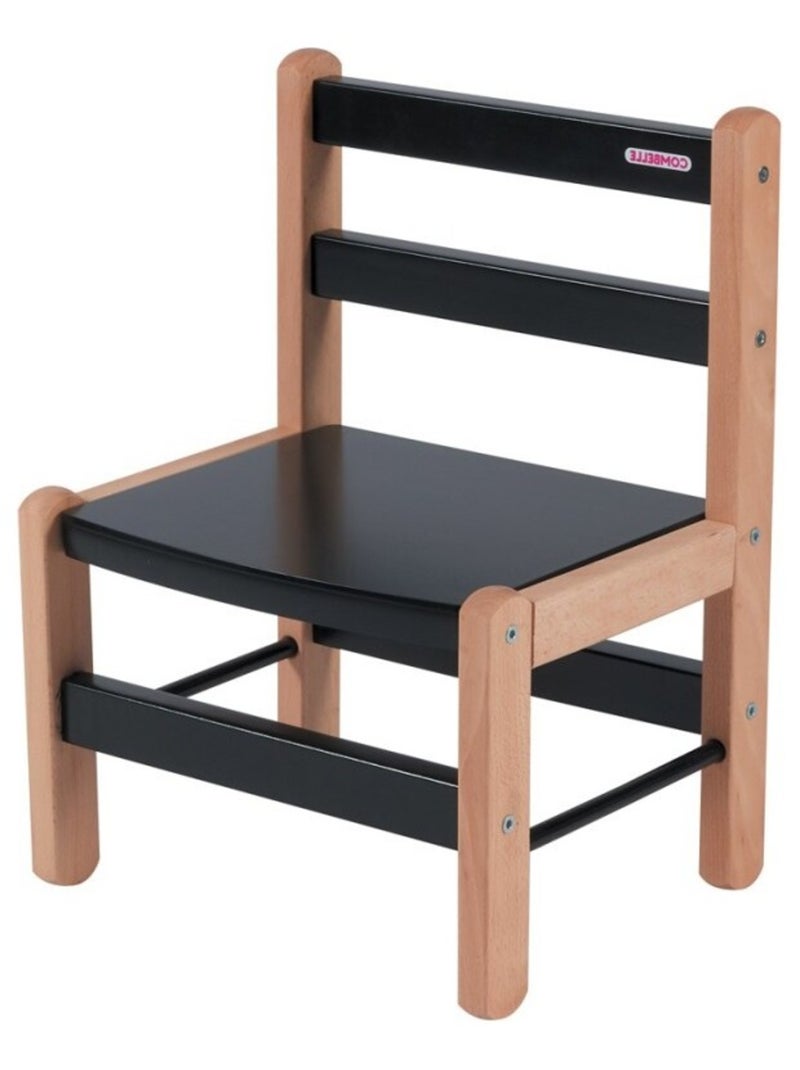 Combelle - Chaise Enfant Louise - Bicolore Noir - 33x46x27cm Noir Marron - Kiabi