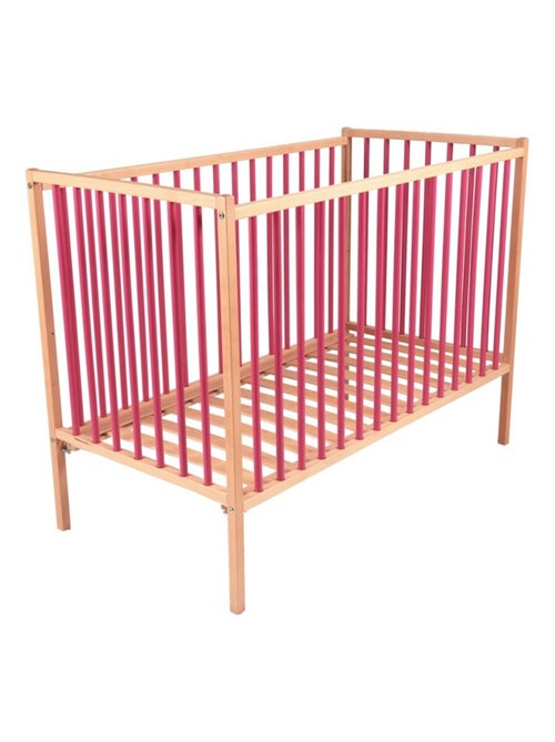 Combelle - Lit Bébé  Rémi - Bicolore Fuchsia - 60x120cm - Kiabi