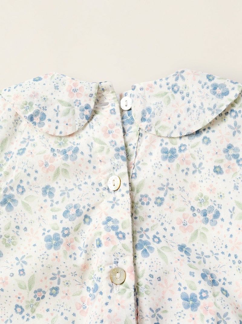 Combi en Coton Floral Blanc - Kiabi