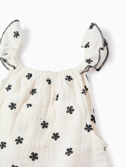 Combi en Mousseline de Coton avec Broderies - Kiabi