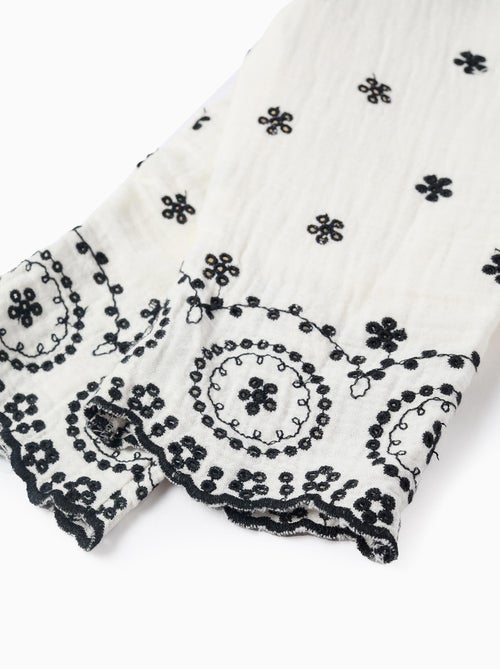 Combi en Mousseline de Coton avec Broderies - Kiabi