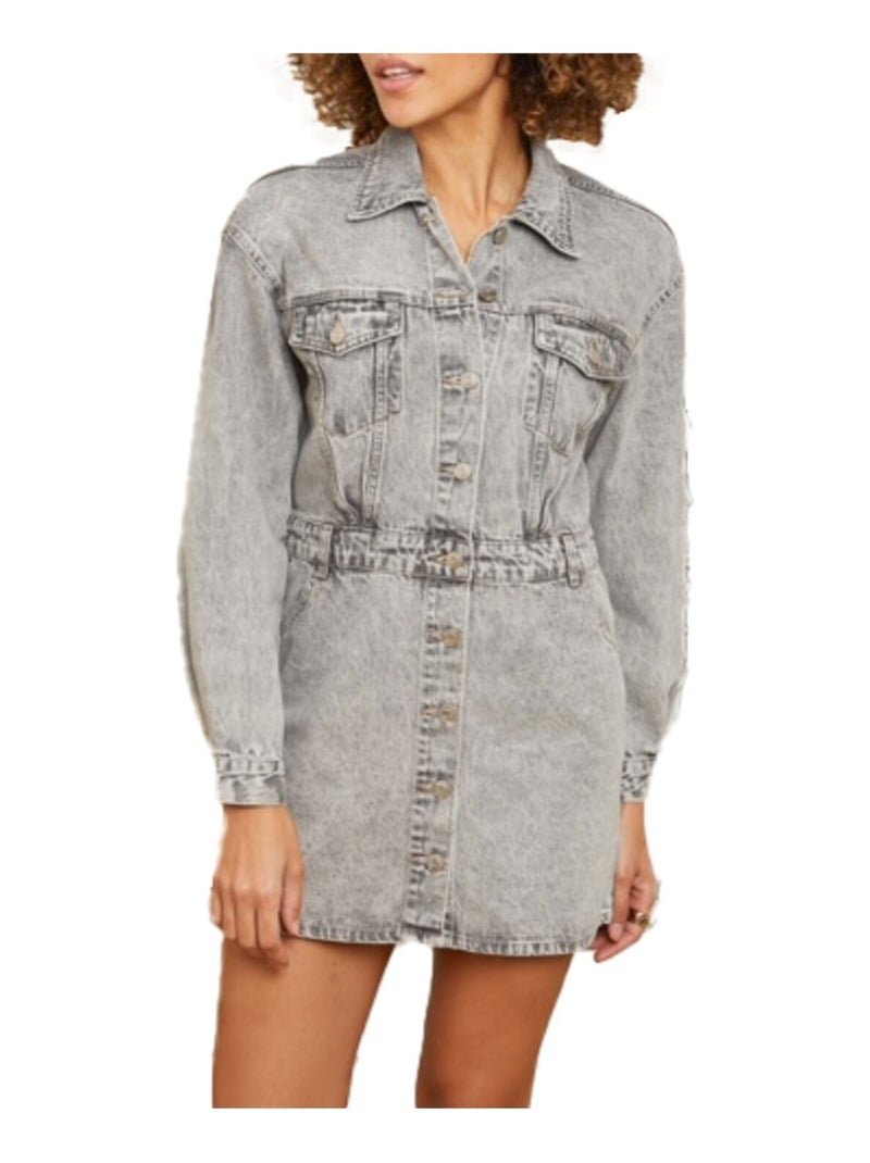 Combi jupe courte en jean Kebello Gris - Kiabi