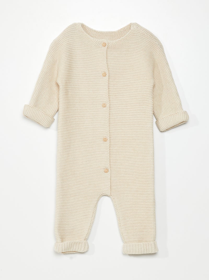 Combi longue en tricot - Toujours + pratique beige - Kiabi